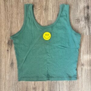 Green Smiley Face Tank Top
